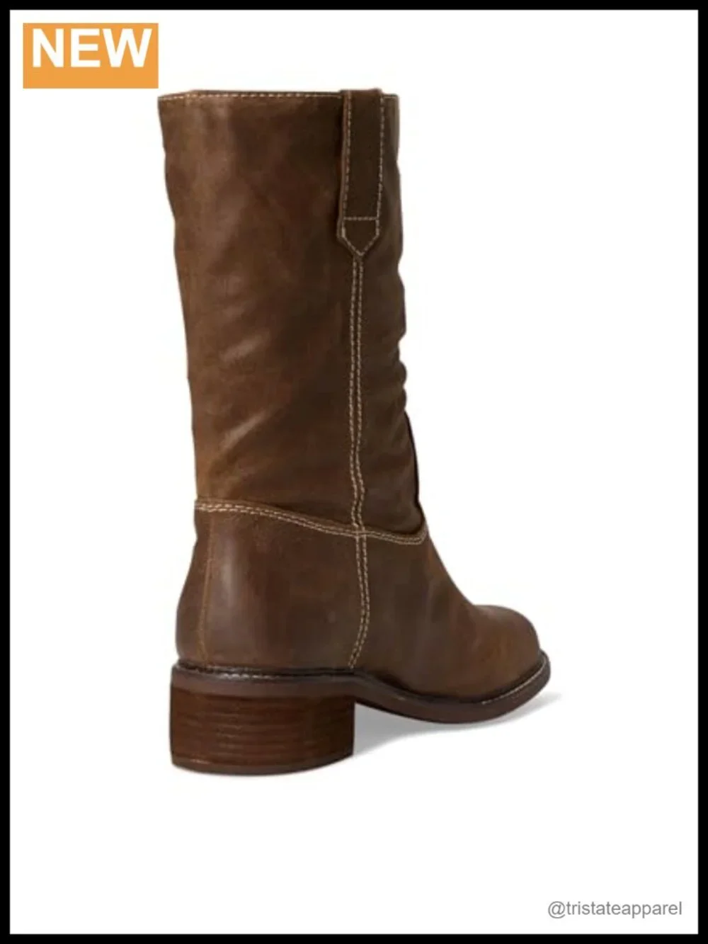 Söfft Tabitha Mid-Calf Leather Pull-On Boots with Stacked Heel